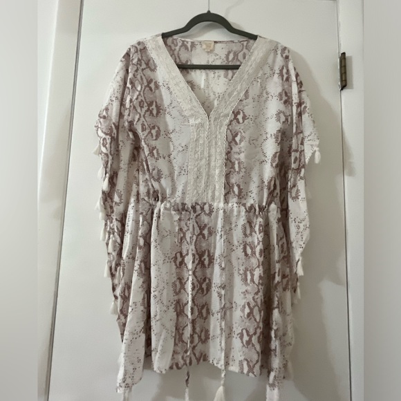 Surf Gypsy Snakeskin Print Tunic Swim Cover-Up size medium - Picture 2 of 6